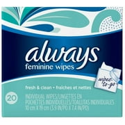 Always Feminine Wipes Fresh & Clean Wipes-to-Go, 20 Ct
