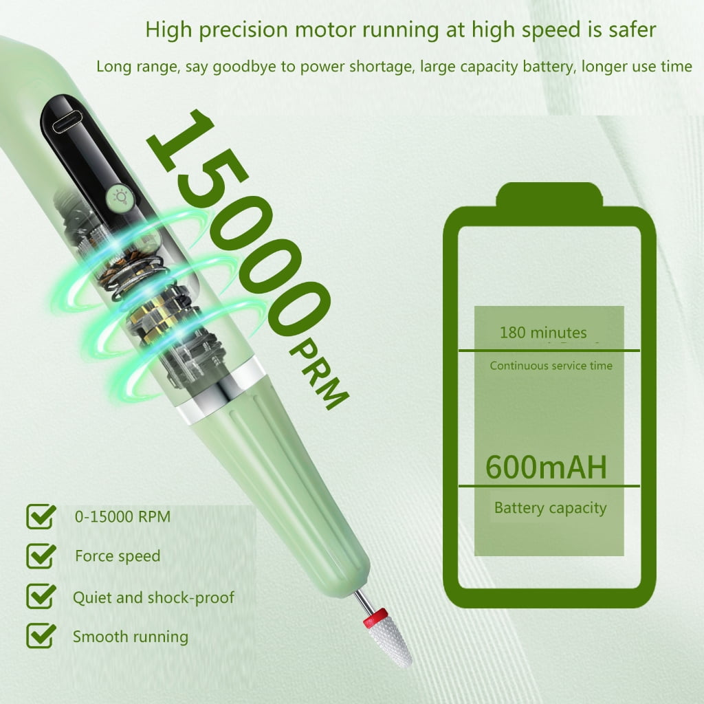 2 in 1 Electric Nail Drill Machine with Nail Lamp Nail File for Salons Home Use