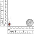 thumbnail image 3 of Gem Stone King 14K White Gold Red Garnet and White Zirconia Pendant Necklace for Women (1.80 Cttw, Gemstone January Birthstone, Oval 8X6MM, with 18 inch Chain), 3 of 6