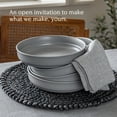 thumbnail image 3 of over&back Rim Dinner Bowl Set - Stoneware Dishes - Comes with 4 Dinner Bowls - For Pasta, Salads, and More - Easy-to-Stack All-Occasion Place Settings - 8.1" x 8.1" x 1.8" -32oz - Semi-Matte Charcoal, 3 of 6