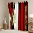 thumbnail image 3 of Erosebridal Romantic Fashion Cheetah Print Black Out Curtains,Abstract Geometric Stripe Pattern Curtains Pack of 2 (42x63 Each) For Women, 3 of 7