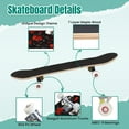 thumbnail image 4 of 31'' Complete Skateboard 7 Layer Canadian Maple Double Kick Deck Skateboards Red Floral Halloween Scary Gothic Dark Skulls Roses Feathers Leaves Skate Board for Beginner Adult Gifts, 4 of 5