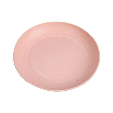 

Greyghost 1Pc Wheat Straw Dish Easy to Clean Elegant Beautiful for Dining Table Pink