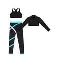thumbnail image 3 of TiaoBug Kids Girls Gymnastic Athletic Sport Dance Outfit Long Sleeve Mock Neck Crop Top with Legging Set Green 6, 3 of 7