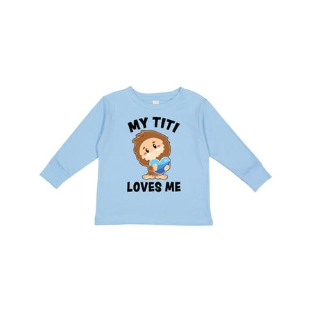 

Inktastic Cute Bigfoot My Titi Loves Me Boys Long Sleeve Toddler T-Shirt