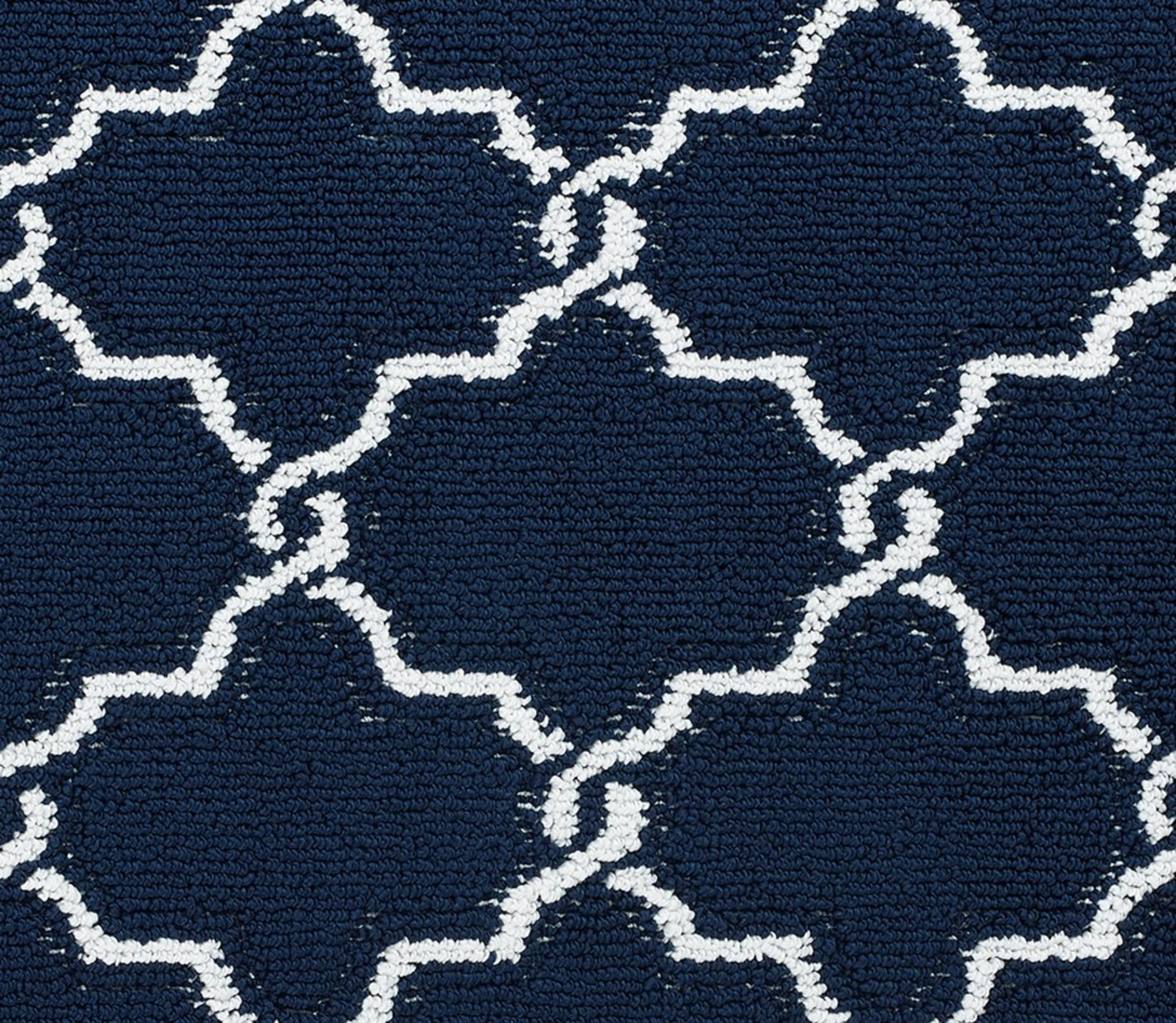 Washable Non-Slip Accent Rug, Geometric, Navy and White, 26" x 45"