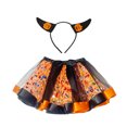 thumbnail image 2 of LILIYA Halloween Tutu Skirt with Bow, Print Dance Skirt for Girls, Party Outfit with Hairband Set, 2 of 4