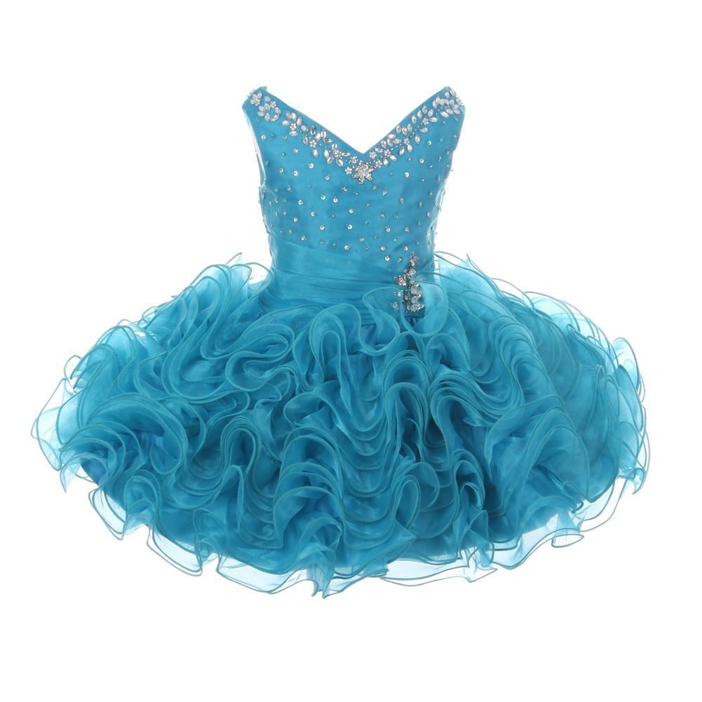 RainKids Baby Girls Turquoise Beading 