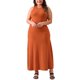 thumbnail image 2 of Vestido de suéter de talla grande Agnes Orinda para mujeres, cuello redondo, sin mangas, vestido de suéter casual de punto 2X color óxido, 2 of 5