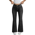 thumbnail image 6 of qucoqpe Women's High Waisted Flare Jeans Baggy Stretchy Versatile Straight Leg Denim Pants with Pockets, 6 of 7