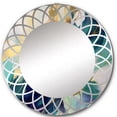 thumbnail image 2 of Designart "Order in Complexity with Gold and Turquoise II" Abstract Shapes Round Wall Mirror - Modern Oval Printed Decorative Oversized Mirror - Multiple Color Options, 2 of 4
