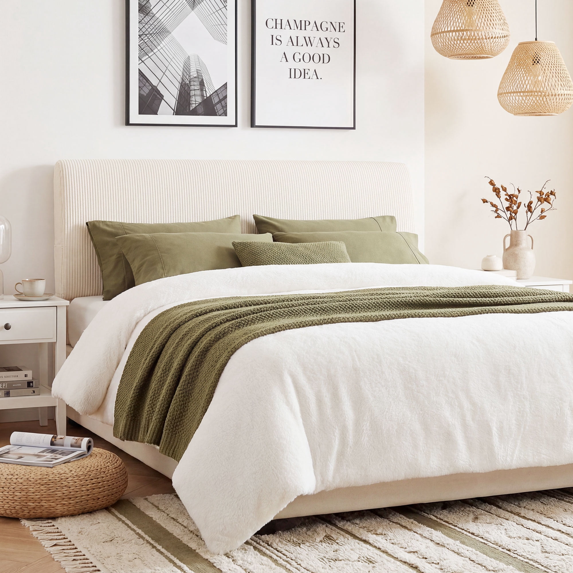 JONPONY Simple Upholstered Headboard for Queen Size Bed, Height Adjustable and Ergonomic Headboard,Easy Assemble, Sturdy and Durable,Beige