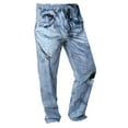 thumbnail image 3 of Unisex Adult 100% Cotton Faux Denim Jeans Lounge Pants With Drawstring Waist - Medium, 3 of 4