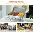 thumbnail image 6 of EVGTTI 10 Pack Chafing Dish Rectangular 8QT Half Pan×4+1/3 Pan×4+Round 6QT×2 Pan×2 Chafers Stainless Steel Catering Buffet Warmer Set for Parties,Events,Wedding,Dinner, 6 of 6