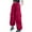 Red, variant on Girls Baggy Cargo Pants - Kids Elastic Waist Wide Leg Pants, Casual Lightweight High Waisted Outdoor Joggers Pants with Pockets Black 5T