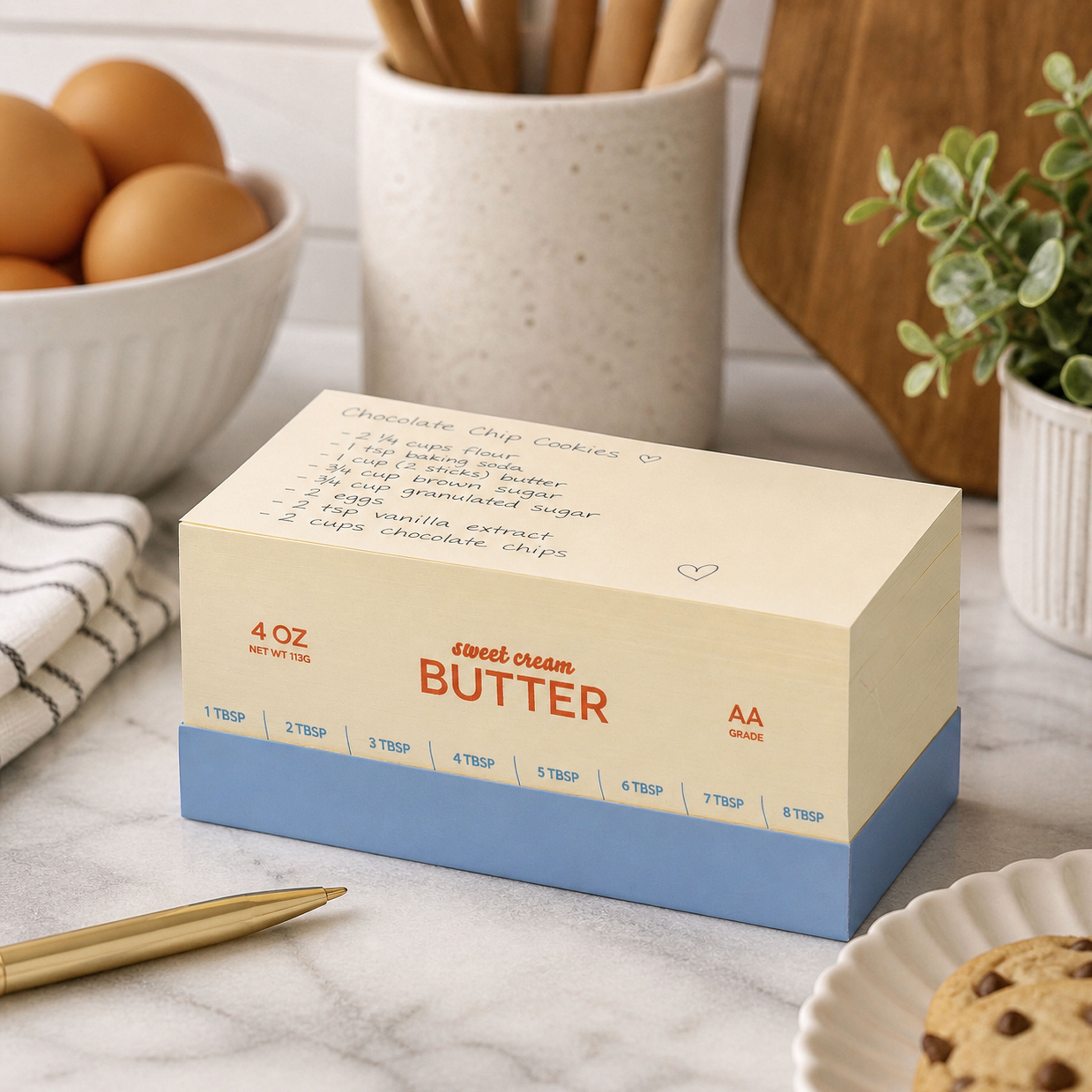 Pearhead Butter Stick Notepad, 5.38” x 2.75”, Yellow, 650 Sheets