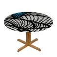 thumbnail image 3 of nygtbtfer Black White Grey Round Tablecloth with Elastic Edge Art Geometric Floral Flowers Curved Anti-Tear Wipeable Elastic Round Tablecloth Fit for Table 42-46, 3 of 8