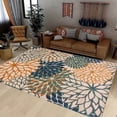 thumbnail image 2 of Outdoor Area Rug Washable Patio Rug Tropical Botanical Floral Chenille Waterproof Outdoor Carpet Non-Slip for Deck, Backyard, 2 of 9