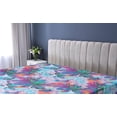 thumbnail image 5 of Ambesonne Wings of Spring Fitted Sheet, Colorful Peony Iris, California King, Aqua Multicolor, 5 of 5