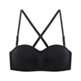 thumbnail image 1 of Womens Push-up Padded Strappy Sports Bra Cross Back Wirefree Fitness Yoga Top, 1 of 5