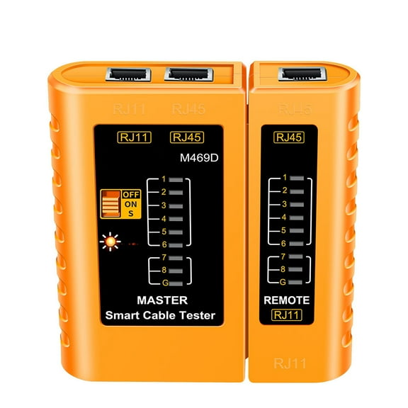 MEIBUTYUP Yellow ABS Cable Tester for PC, Telephone & Network Lines, Lightweight Wire Tester Tool for Network & Phone Diagnostics