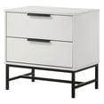 thumbnail image 3 of White Nightstand 2-Drawer, Bedside Table with Modern Design - Yountville Collection, Compact Size for Bedroom, Living Room, Minimalist Style White + 2 Drawers, 3 of 9