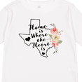 thumbnail image 4 of Inktastic Texas Home is Where The Heart is with Watercolor Floral Girls Long Sleeve Toddler T-Shirt, 4 of 5