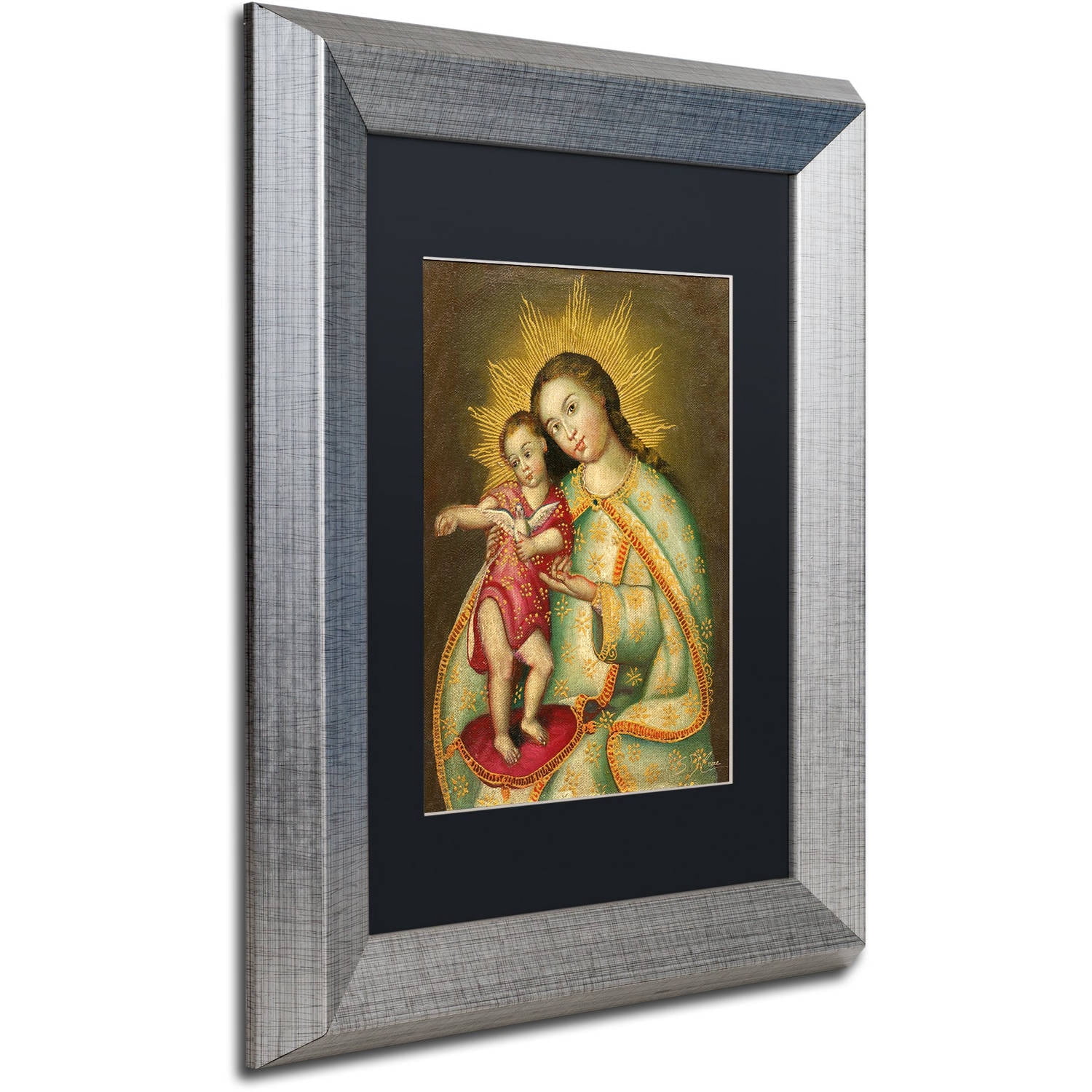 Trademark Fine Art "The Virgin and Son II" Canvas Art by Masters Fine Art, Black Matte, Silver Frame