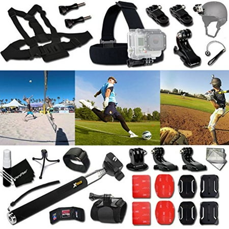 Xtech® BASEBALL ACCESSORIES Kit for GoPro Hero 4 3+ 3 2 1 Hero4 Hero3 Hero2, Hero 4 Silver, Hero 4 Black, Hero 3+ Hero3+ Hero 3 Silver, Hero 3 Black and for basketball, Soccer, Football, Golf,