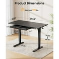 thumbnail image 3 of CHITOOMA Electric Standing Desk with Built-in Drawer, 48" x 24" Adjustable Height Computer Desk, 4 Memory Presets for Home Office, Black, 3 of 5