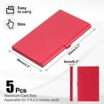 thumbnail image 2 of Business Card Holder, 5Pcs Aluminum Metal Card Case Card Holder, Red, 2 of 6