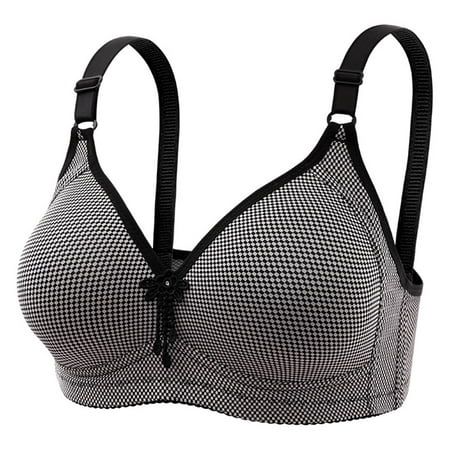 Price Slash Event: Wireless Bra  Sujetador Inalámbrico  Women s Bra Soild Wire Underwear Bra Everyday Comfortable Breathable Bra Underwear SOPATENOR Black XL