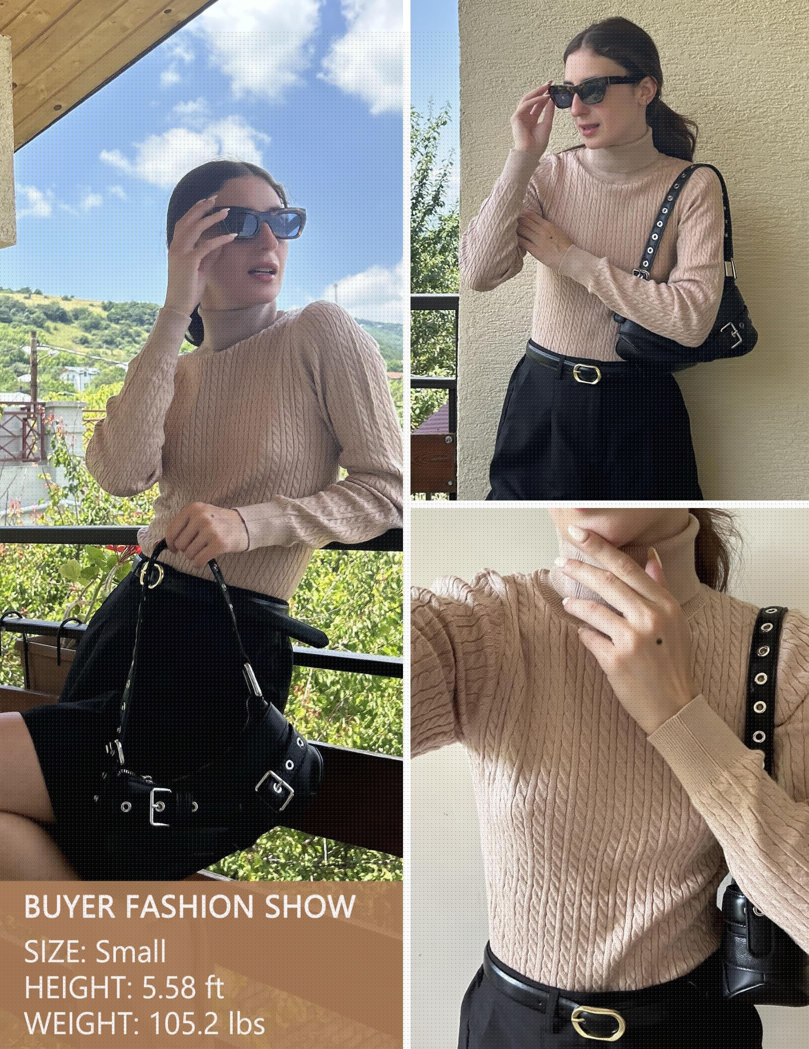 thumbnail image 3 of Zeagoo Womens Sweaters Turtleneck Cable Knit Long Sleeve Pullover Cute Fitted Trendy Basic Fall Winter Tops, 3 of 6