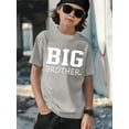 thumbnail image 3 of Stylish BIG BROTHER Letter Print T-shirt For 7-15Y Boys - Casual Graphic Design For Comfortable Summer Wear, 3 of 9