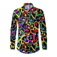 thumbnail image 4 of Hfolob Men's Shirt Mens Valentine's Day Print Button Lapel Long Sleeve Shirt Top Loose Fit, 4 of 4