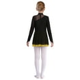 thumbnail image 2 of Aislor Kids Girls Figure Skating Long Sleeve Rhinestone Sheer Mesh Gymnastics Leotard Dress Size 6-16 Yellow 14, 2 of 7