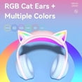 thumbnail image 4 of Wireless Bluetooth Cat Ear Headphones with Mic LED Light Foldable Over Ear Headset for Mobile Phone Laptop and Computer Cute Gift for Kids Teens and Adults, 4 of 9