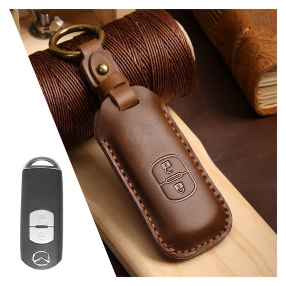 Car Key Case Protector Leather Car Key Cover Case Fob Bag fit For Mazda 2 3 6 Axela Atenza CX-5 CX7 CX-9