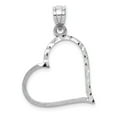 thumbnail image 1 of 14K White Gold Charm Pendant Themed 27 mm 20 Solid Satin Diamond-Cut Small Reversible Heart, 1 of 4