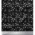 thumbnail image 1 of Soimoi Black Cotton Duck Fabric Flower Leaves Print Sewing Fabric Yard 44 Inch Wide, 1 of 3