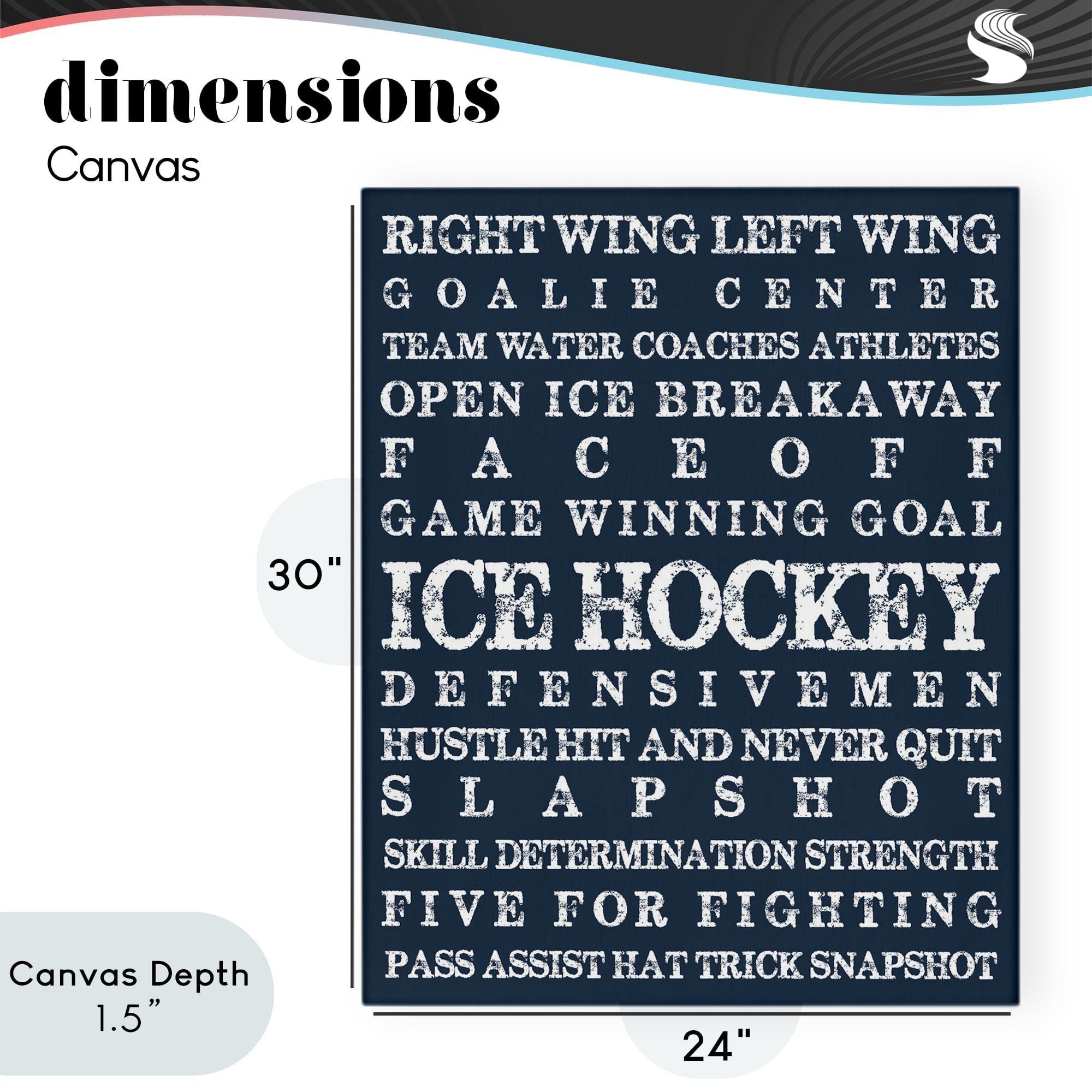 Stupell Industries Ice Hockey Expressions Canvas Wall Art, design by Melody Hogan