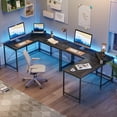 thumbnail image 5 of Bestier 95.2 inch L Shaped Desk with Power Outlet Reversible Corner Office Desk Black, 5 of 7