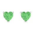 thumbnail image 3 of Clara Pucci 1.0 ct Brilliant Heart Cut Studs VVS1 Genuine Conflict free Green Zircon Solid 18K White Gold Designer Everyday Earrings Push back, 3 of 5