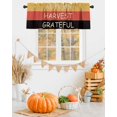 thumbnail image 2 of Valances for Windows Thanksgiving Stripes Rod Pocket Cafe Window Treatments Valance Curtains for Kitchen Bathroom Laundry Basement Windows 60"x14", 2 of 6