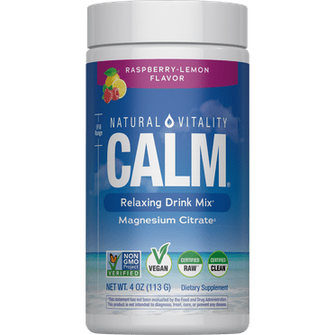 Natural Vitality Calm Magnesium Powder, Raspberry Lemon, 4 oz