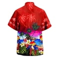 thumbnail image 4 of Mens T-shirts Men's Spring/ summer Fashion Casual Parrot Print Party Beach Loose Print Short Sleeve Shirt Ski Long Sleeve Shirt Men Business Casual Tees Men Scrub Long Undershirt under Scrub Red L, 4 of 4