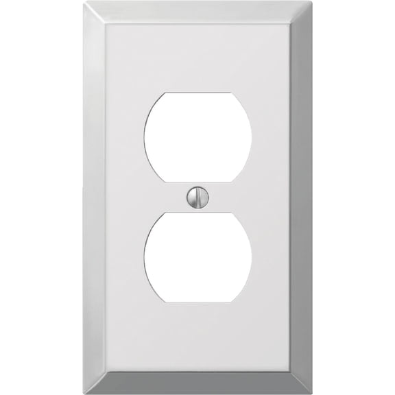 Jackson Deerfield 9CS108 Classic Brite Duplex Receptacle Wall Plate, Chrome Finish