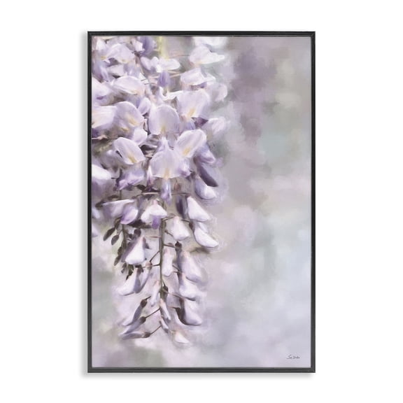 Stupell Industries Soft Foxglove Petals Botanical & Floral Painting Black Framed Art Print Wall Art, 12 x 18