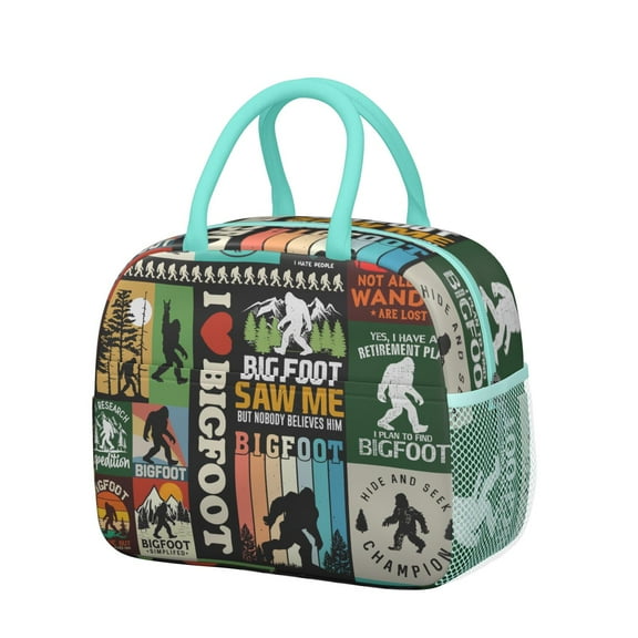 Reusable Bigfoot Lnsulated Lunch Bag for Women & Men-Leakproof Water-Resistant Cooler Tote,Large Capacity(10.6x8.7x6.3in)for Work,Office,Travel,Picnic,Beach.