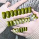 thumbnail image 4 of Uñas postizas Prensa corta de almendras en las uñas Cubierta completa de acrílico Puntas de uñas postizas verdes para mujeres y niñas 24PCS Namotu HMYH783, 4 of 6